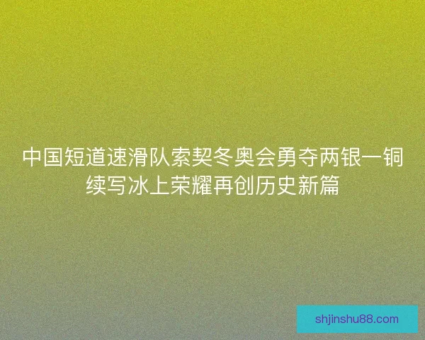 中国短道速滑队索契冬奥会勇夺两银一铜续写冰上荣耀再创历史新篇